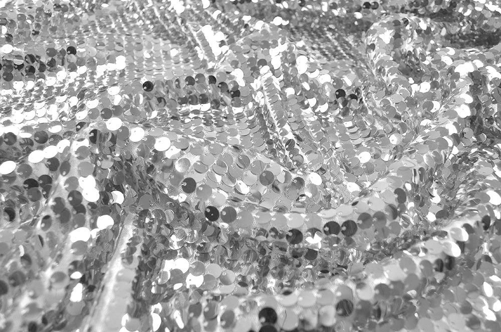 Pailletten-Stoff XL - Silber