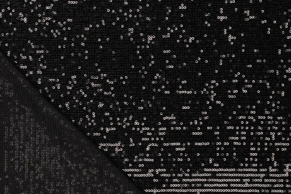 Stretch-Paillettenstoff - Schwarz