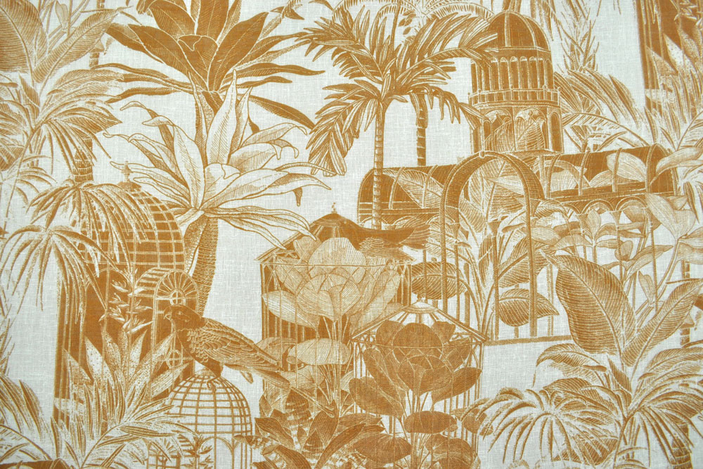 Gardinenleinen - Dschungel Toile - Curry