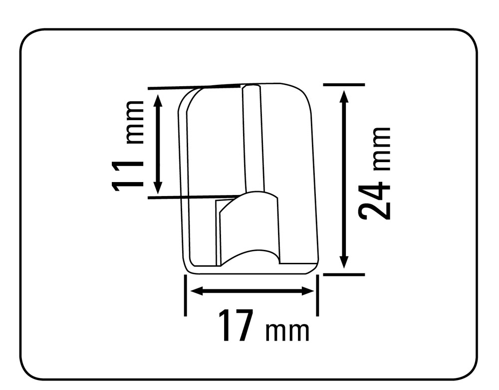 GARDINIA Klebehaken für Vitragestangen - 11 mm - 4 Stück - Weiß
