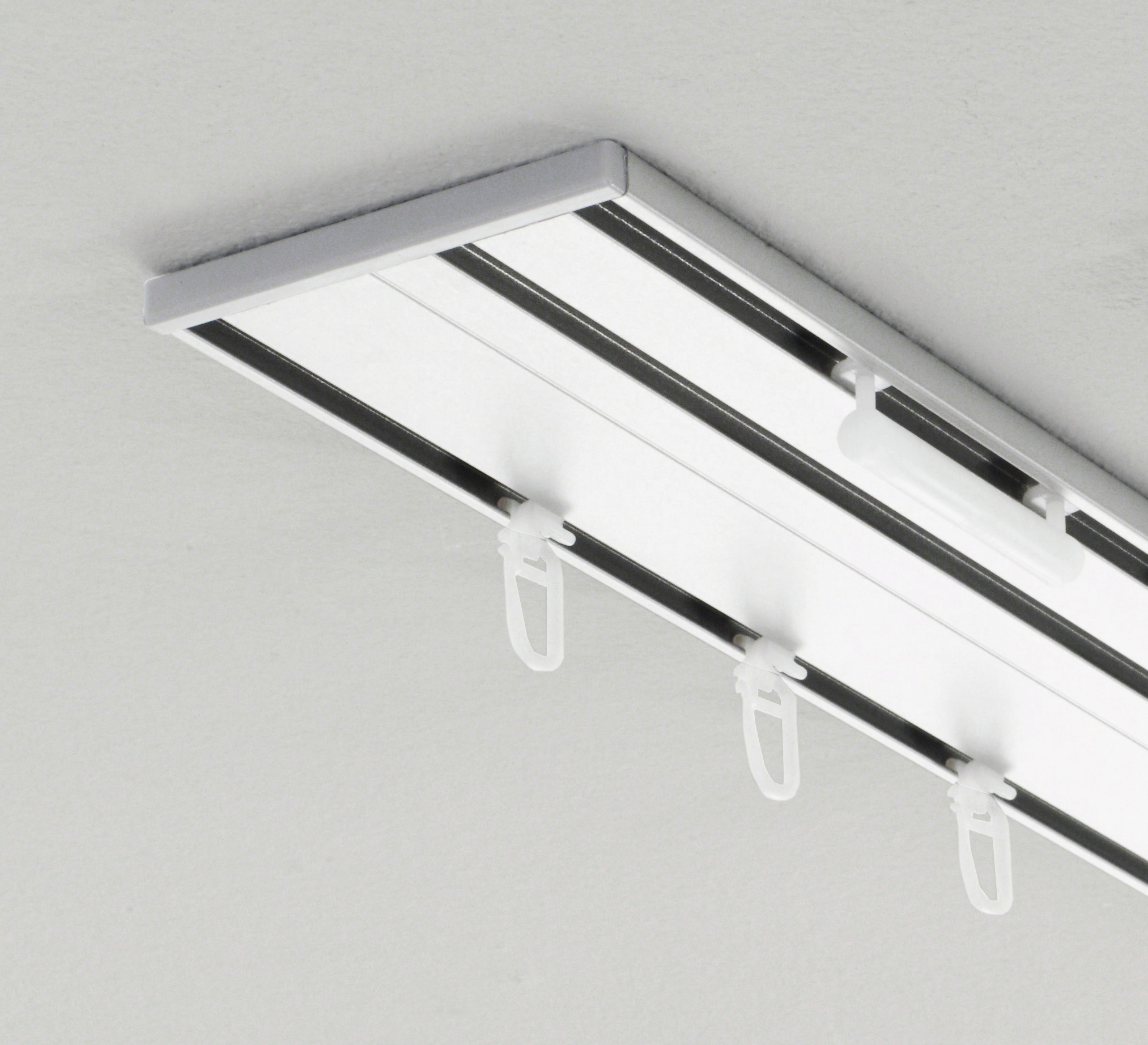 GARDINIA Endstück für Aluminium-Vorhangschiene - 3-läufig - 2 Stck. - Weiß