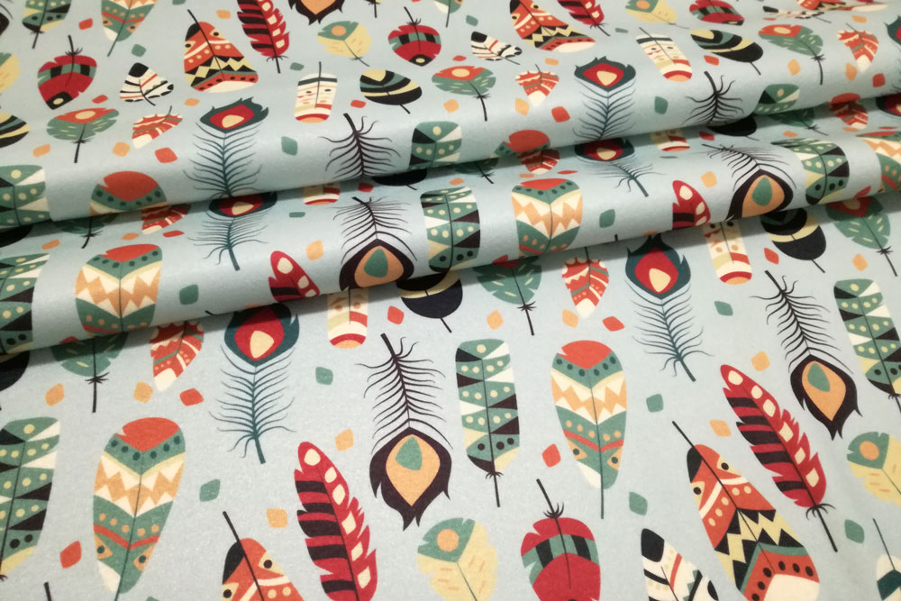 Fleece-Stoff - Indianer-Federn