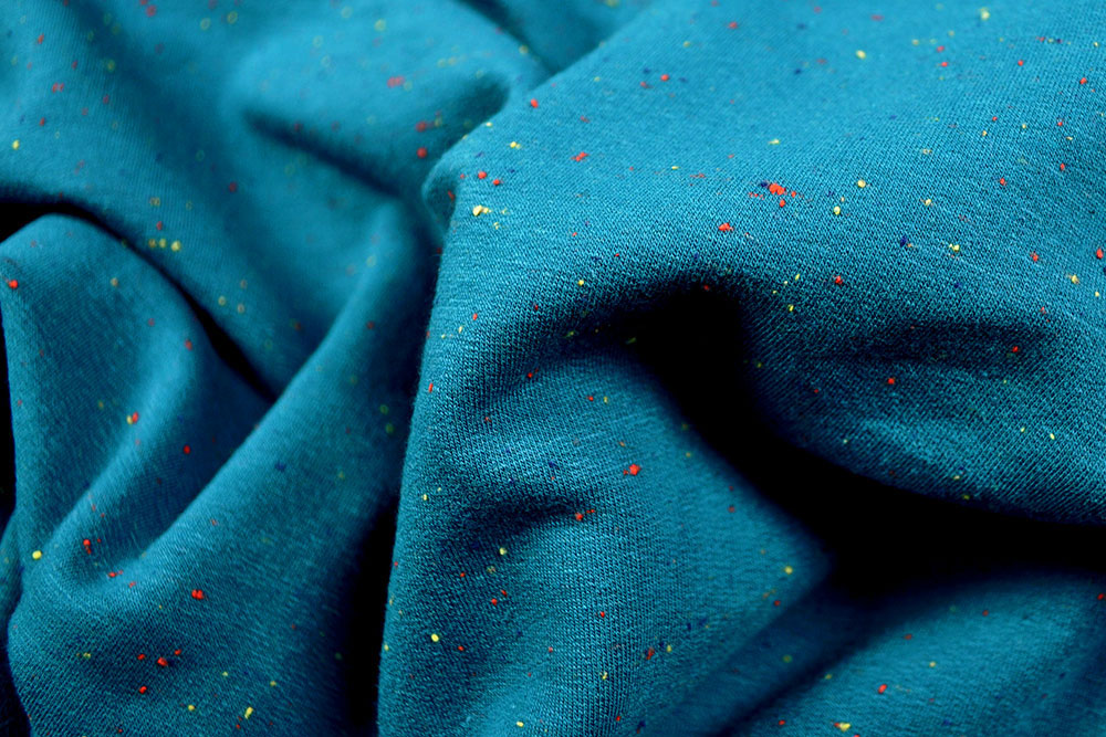 Jersey-Flanell - Sprenkel - Petrol