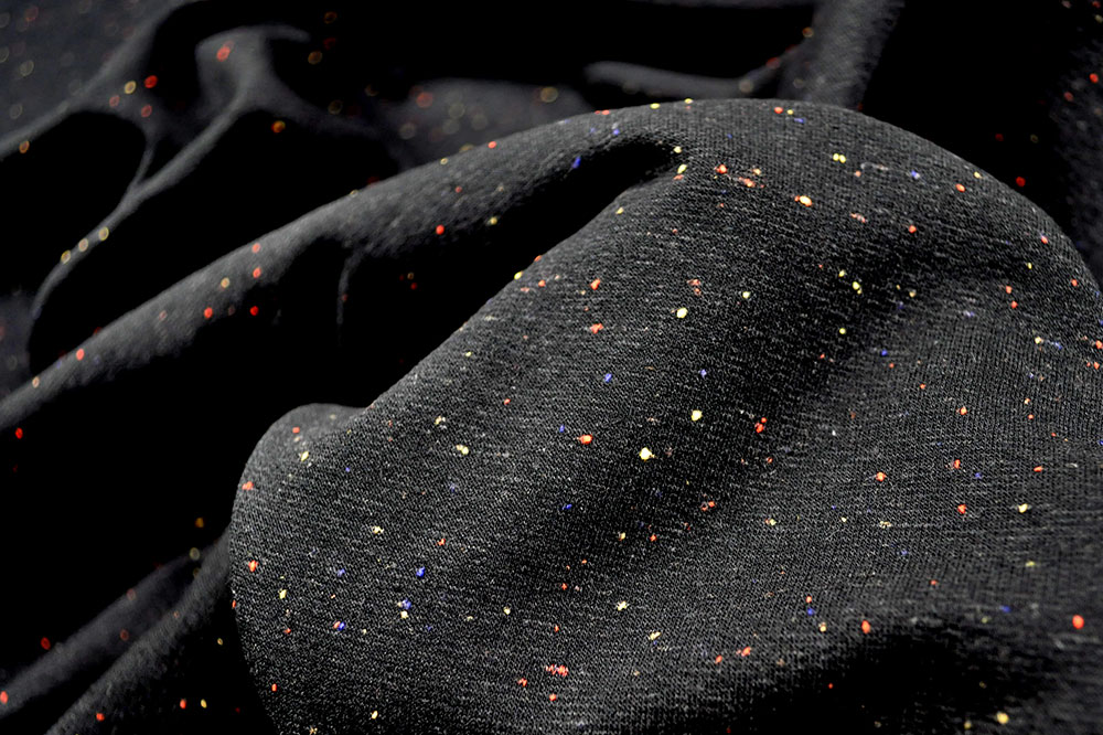 Jersey-Flanell - Sprenkel - Schwarz