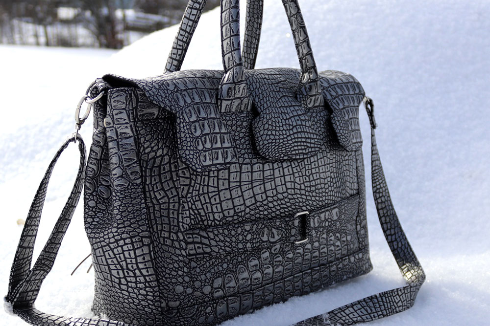 Krokodilleder-Imitat - Metallic