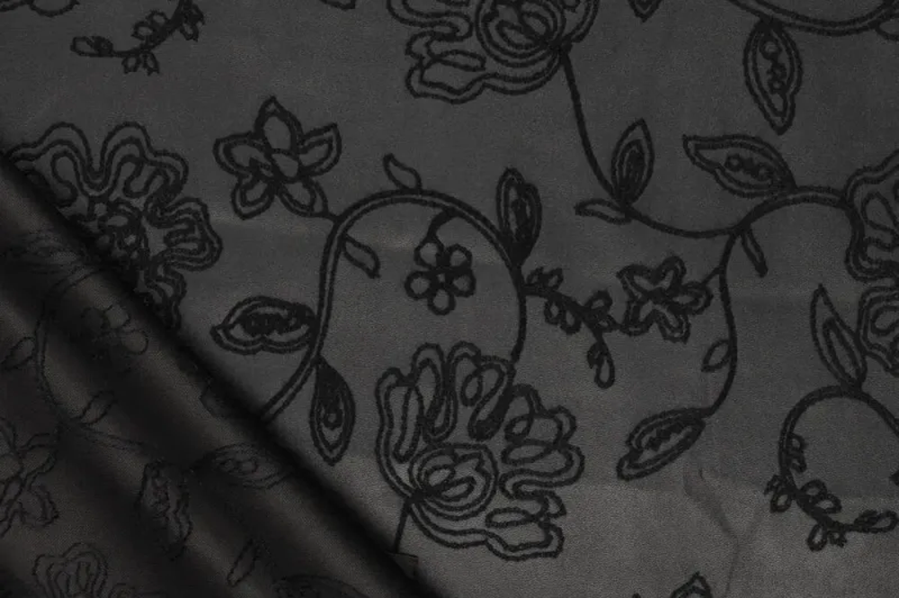 Kunstleder - Rosen-Stickerei