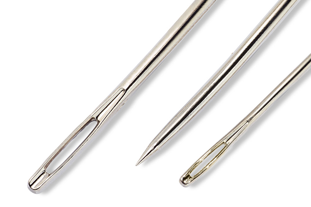 Polsternadeln gebogen - 3 Stück - silberfarbig