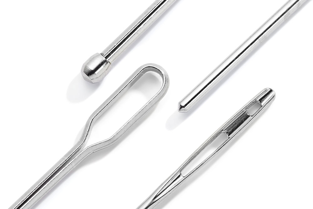 Durchziehnadeln - 2 Stück - silberfarbig