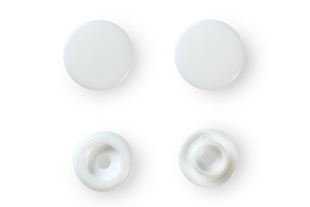 Nähfrei-Druckknöpfe - "Color Snaps" - 12,4 mm - Weiß