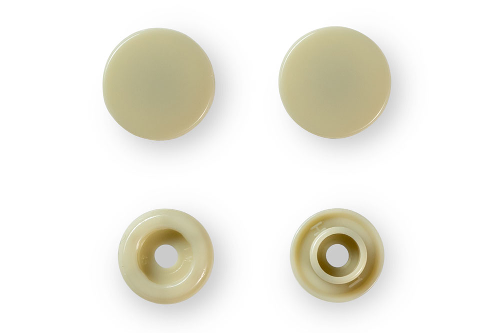 Nähfrei-Druckknöpfe - "Color Snaps" - 12,4 mm - Beige