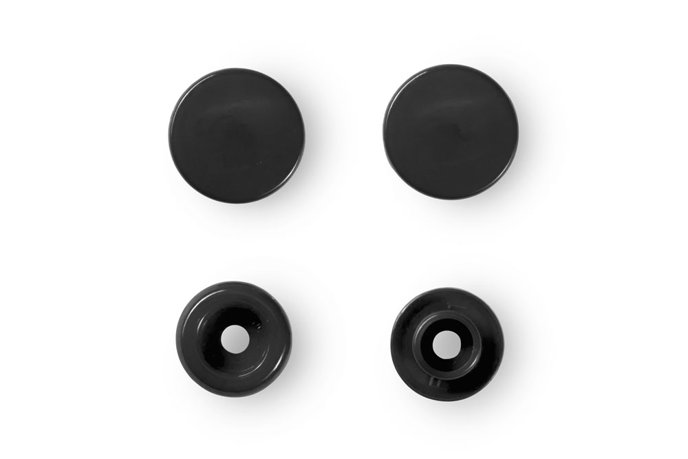 Nähfrei-Druckknöpfe - "Color Snaps" - 12,4 mm - Schwarz