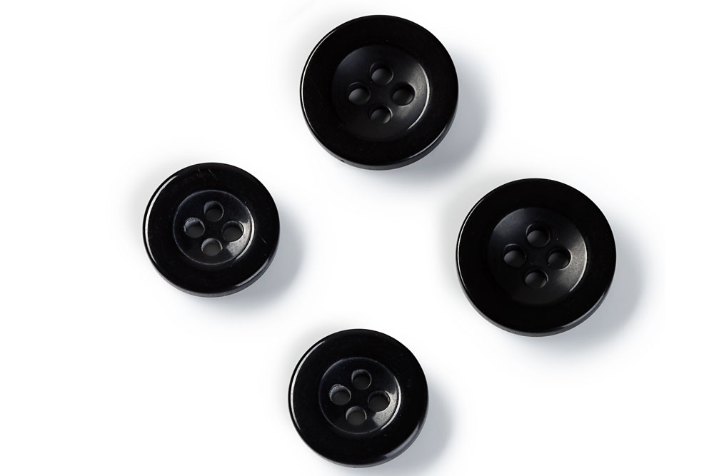 Hosenknöpfe - 15 mm und 17 mm - Schwarz