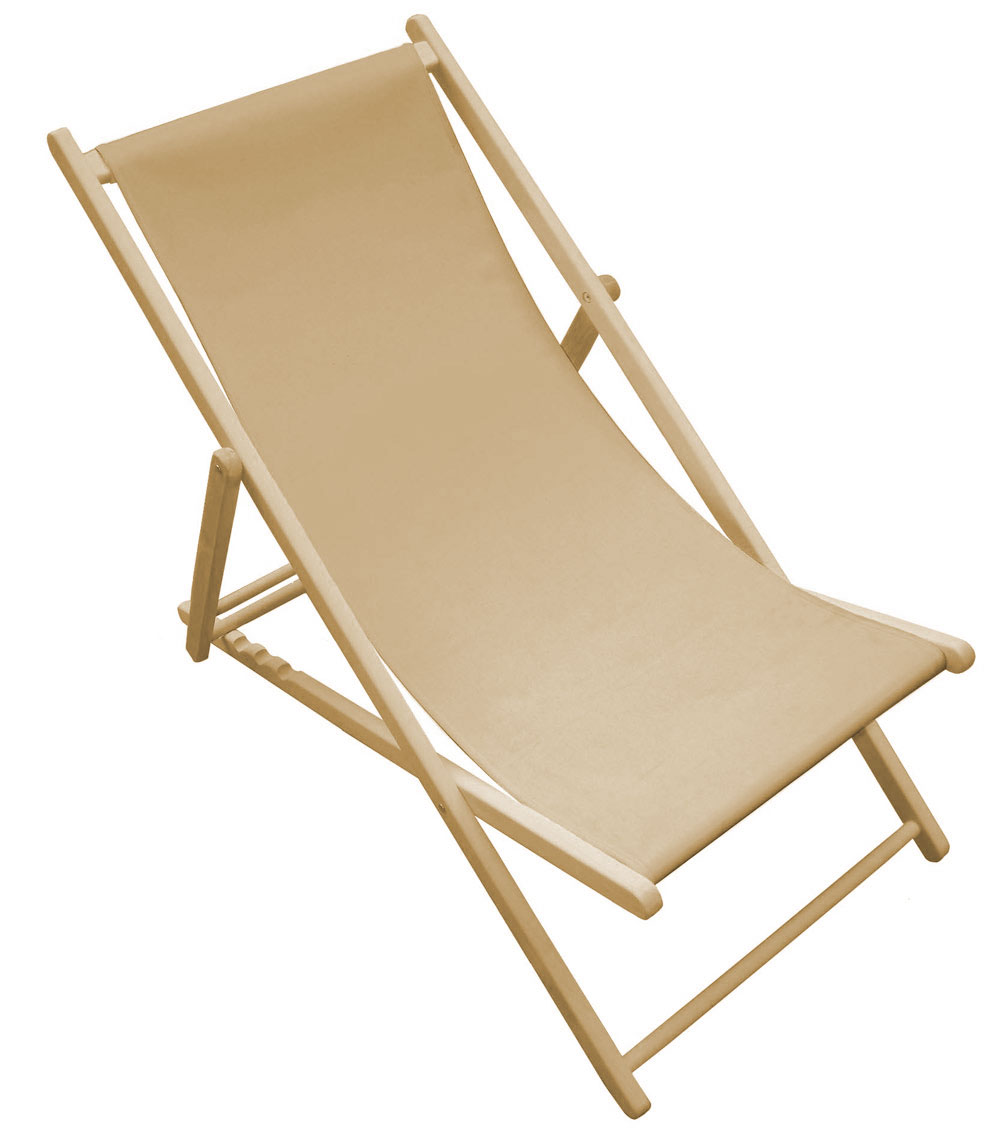 Liegestuhl-Stoff gesäumt - 60 cm breit - Uni - Beige - 1,0 Meter