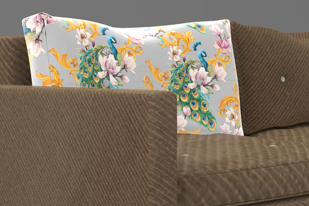 Samt-Stoff - Königspfau