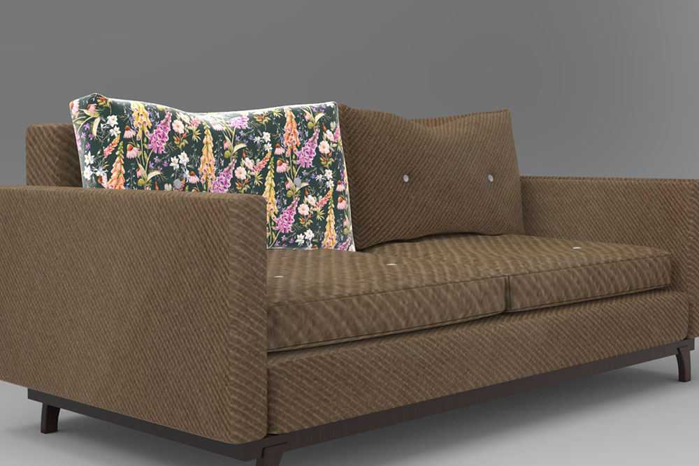 Samt-Stoff - Wildblumen-Variation