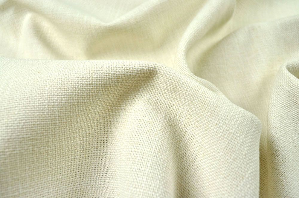 Gardinenstoff schwer - Leinenanteil - Creme
