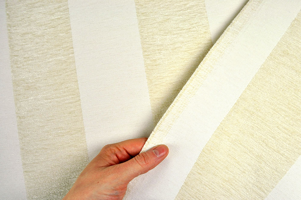 Wende-Wärmevorhangstoff Chenille - Blockstreifen