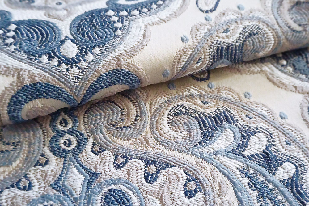 Möbel-Jacquard Premium - Aladina - Blau/Creme