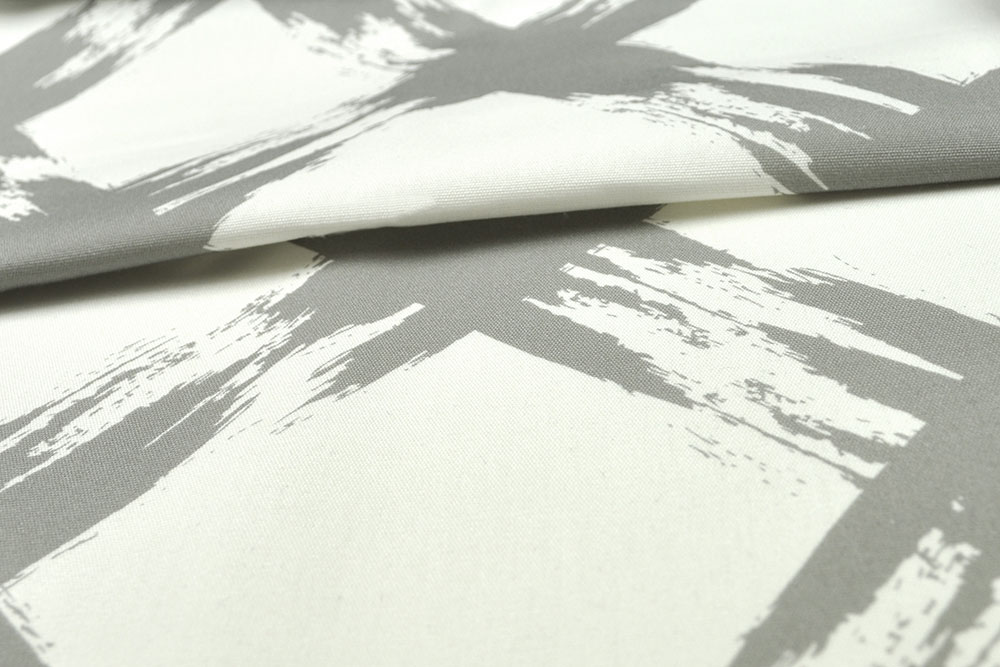 Outdoor-Stoff Cross-Art - Grau/Creme