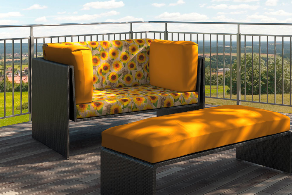 Outdoor-Stoff Dralon® - Digitaldruck - Sonnenblumen