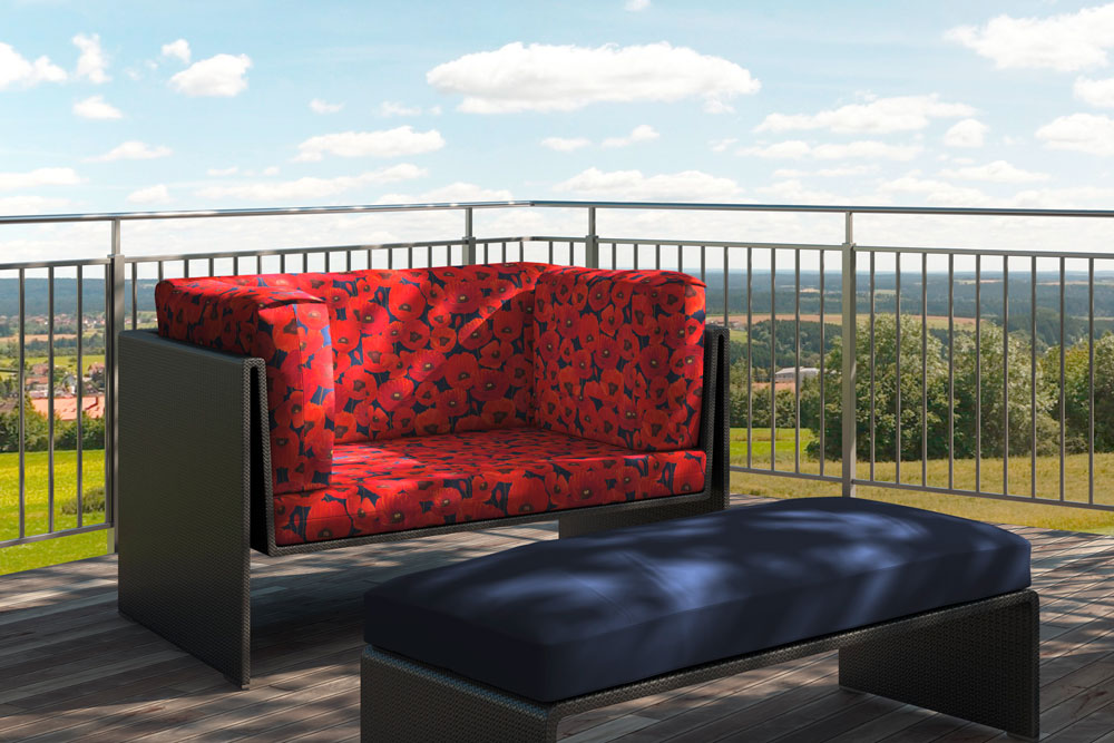 Outdoor-Stoff Dralon® - Klatschmohn