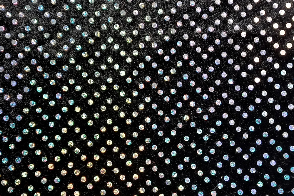 Silberpailletten-Pannesamt - Schwarz
