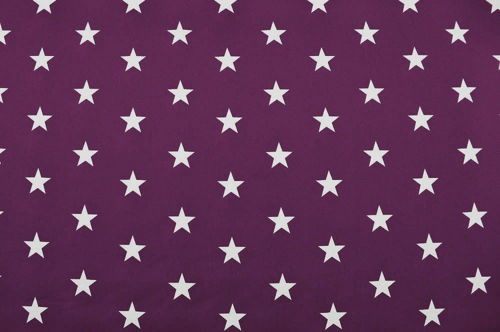 Patchwork-Stoff Léger - Big Stars - Lila/Weiß