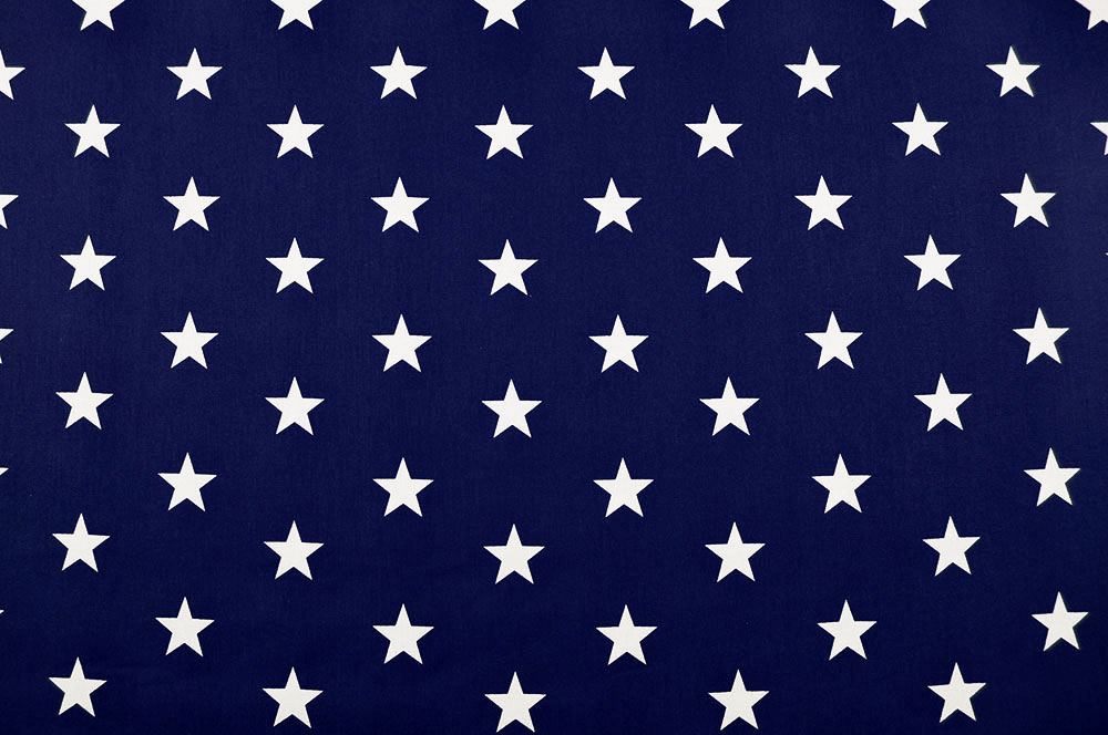 Patchwork-Stoff Léger - Big Stars - Nachtblau/Weiß