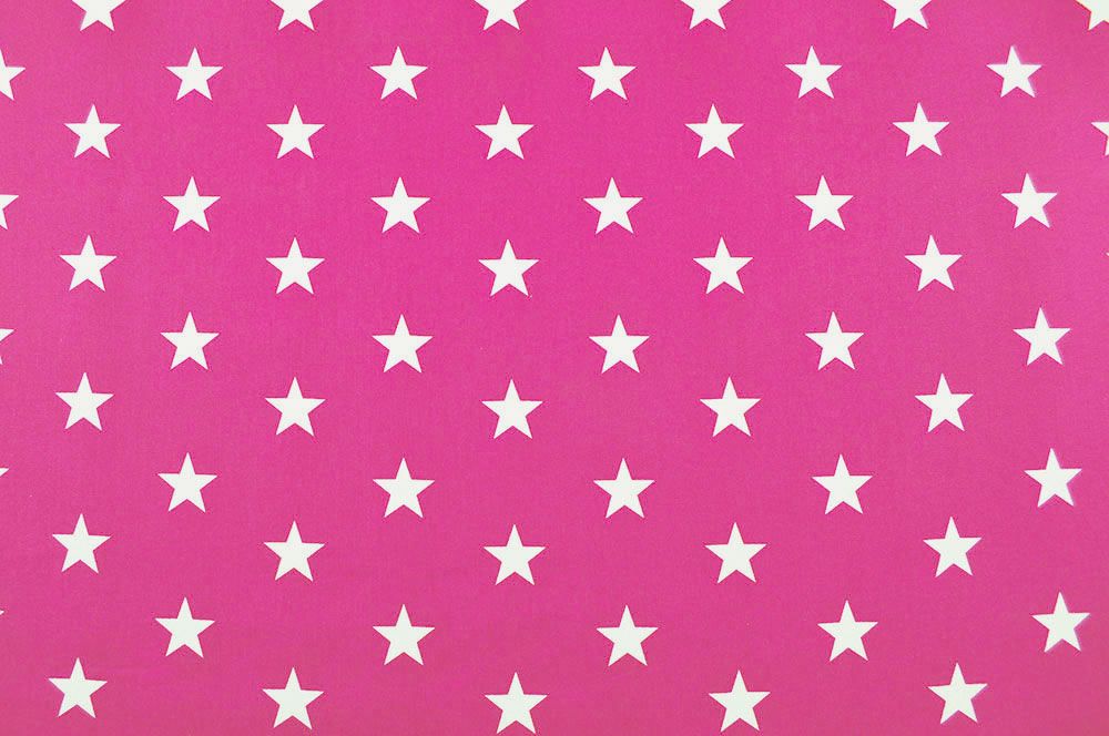 Patchwork-Stoff Léger - Big Stars - Pink/Weiß