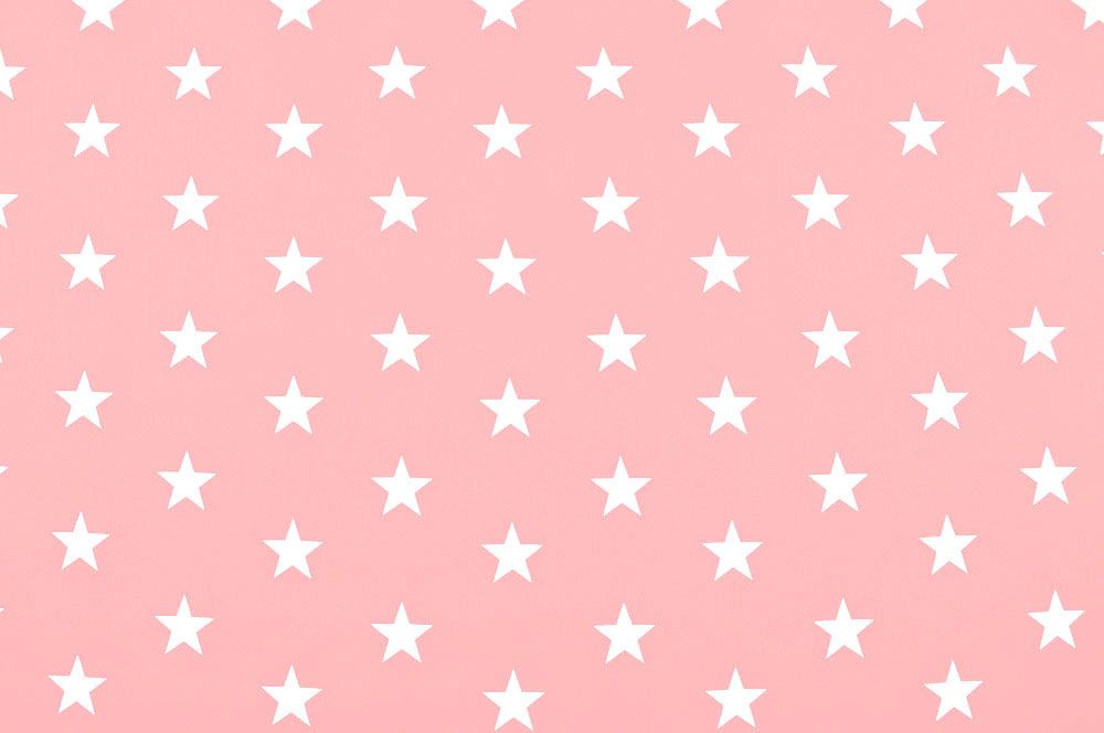Patchwork-Stoff Léger - Big Stars - Rosa/Weiß