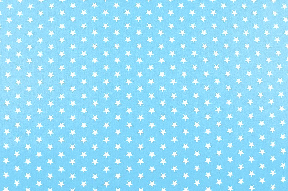 Baumwollstoff - Small Stars - Hellblau/Weiß