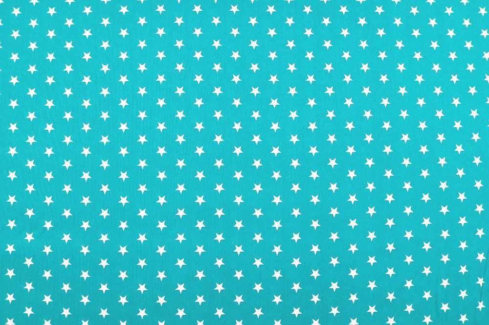 Patchwork-Stoff Léger - Small Stars - Petrol/Weiß