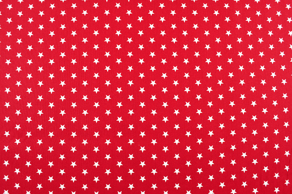 Patchwork-Stoff Léger - Small Stars - Rot/Weiß