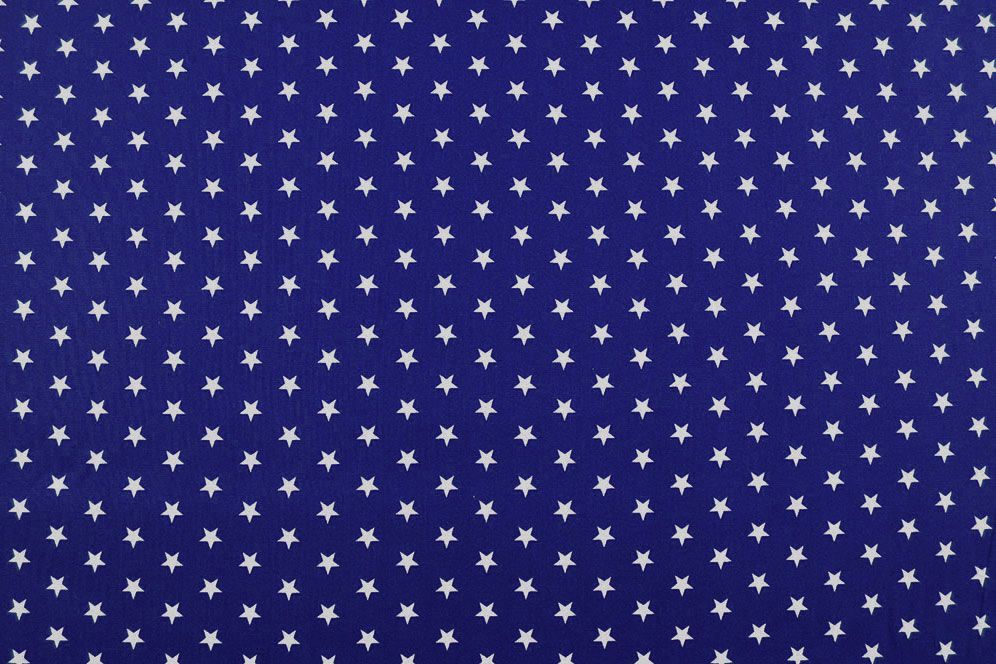 Patchwork-Stoff Léger - Small Stars - Royal/Weiß
