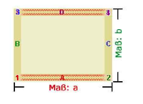 Fertig-Segeltuch Nature - Rechteck - a: 144 x b: 153 cm - Blockstreifen Rot