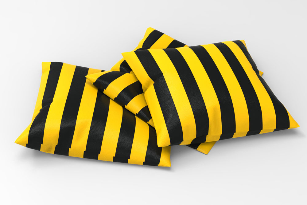 Satin - Blockstreifen - Schwarz/Gelb