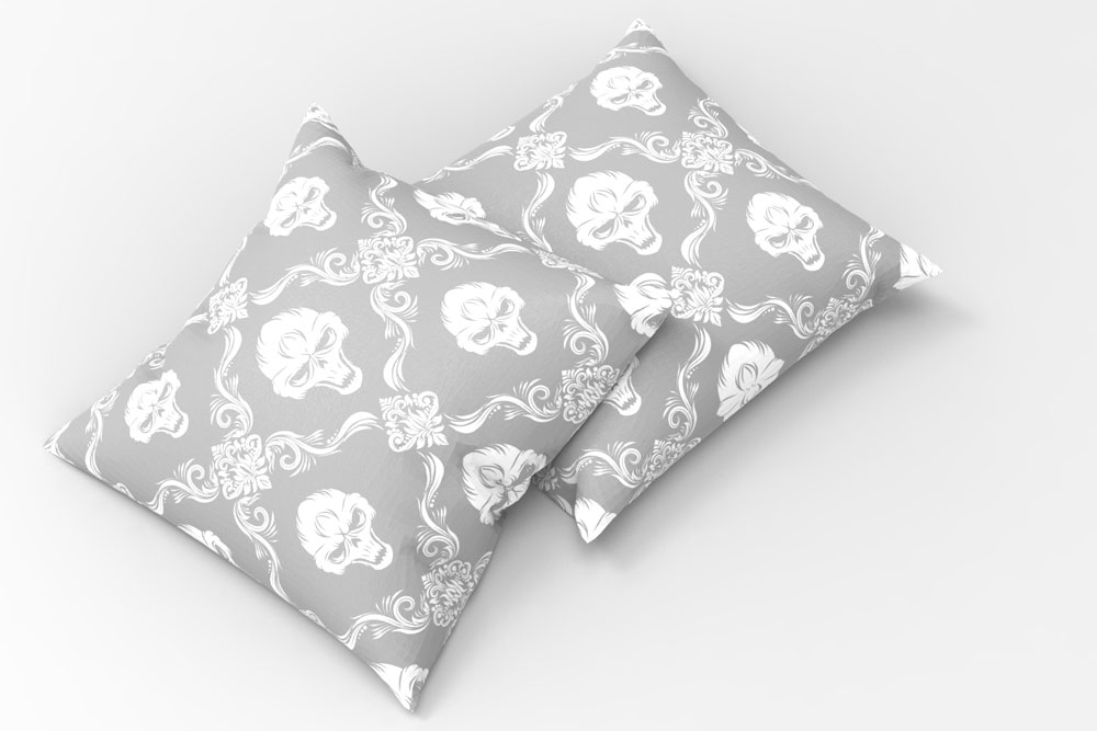 Satin - Totenkopf-Ornamente