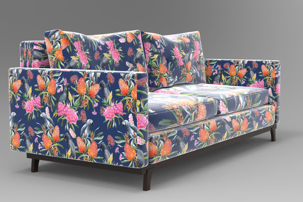 Samt-Stoff - Parrot Paradise