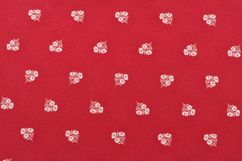 Möbelstoff Landhaus - Edelweiß - Rot