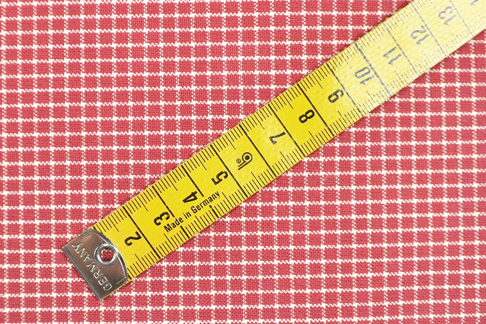 Baumwoll-Dekostoff fleckabweisend - Checks - Rot