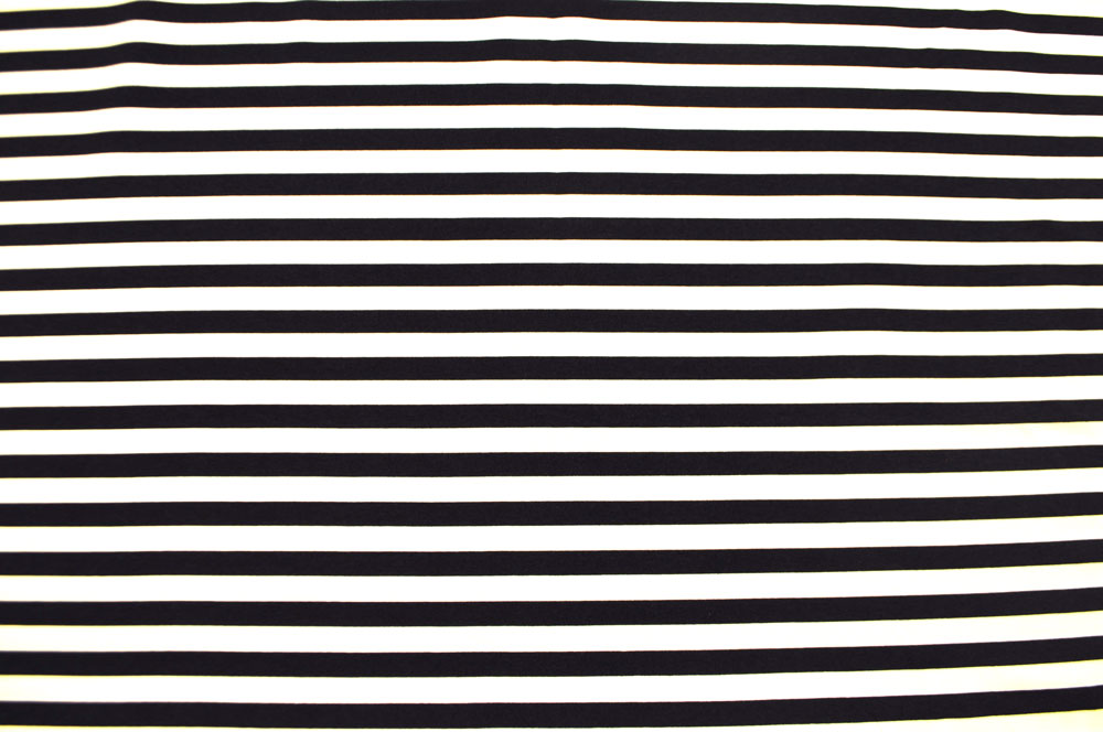 Viskosejersey - Querstreifen - Navy/Weiß