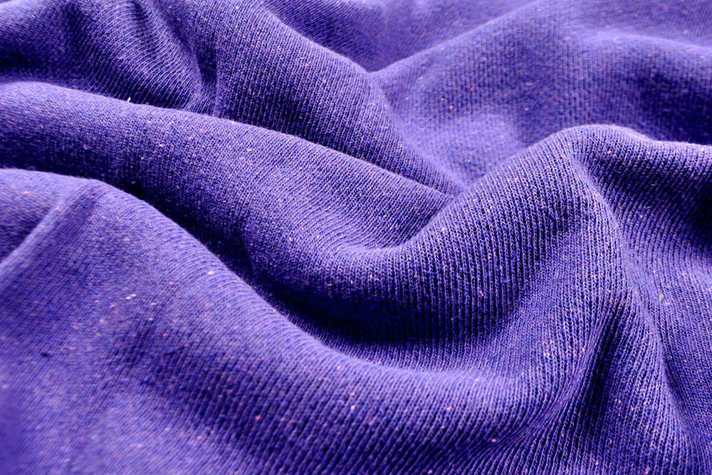 Strickstoff Doubleface - Army Grey/Lila