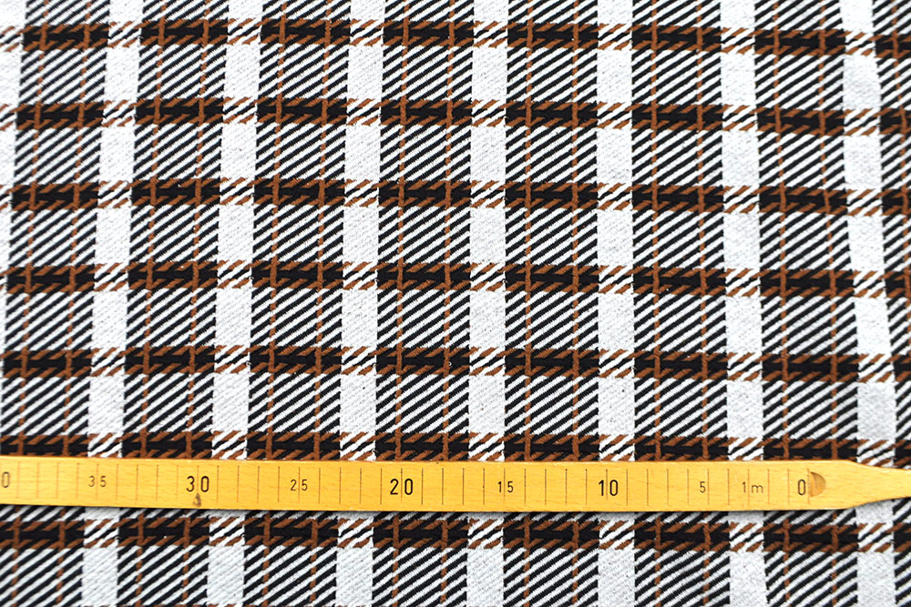 Karo-Jacquard - Braun/Schwarz/Weiß
