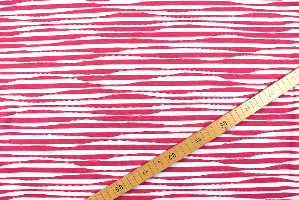 Strukturjersey Viskose - Wave Stripy