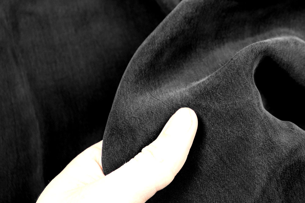 Cupro-Stoff - Uni - Schwarz