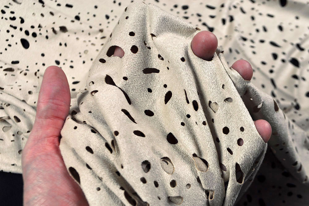 Wildleder gelocht - Sand