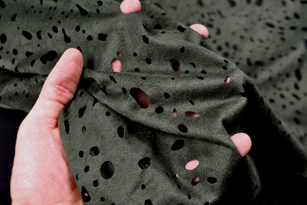 Wildleder gelocht - Military Green