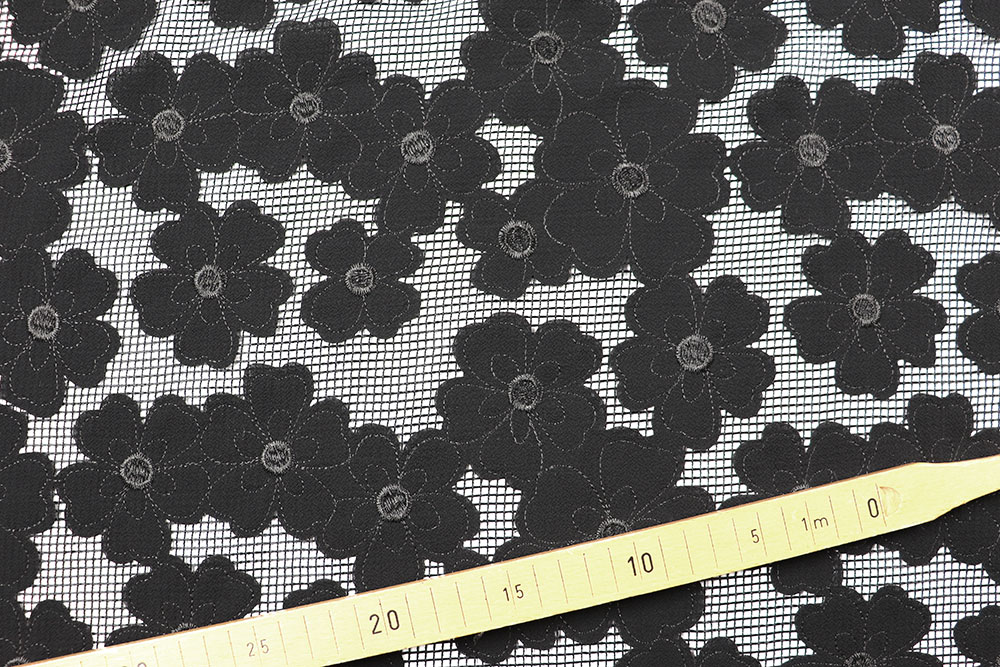 Fashion Mesh Premium - Black Flowers