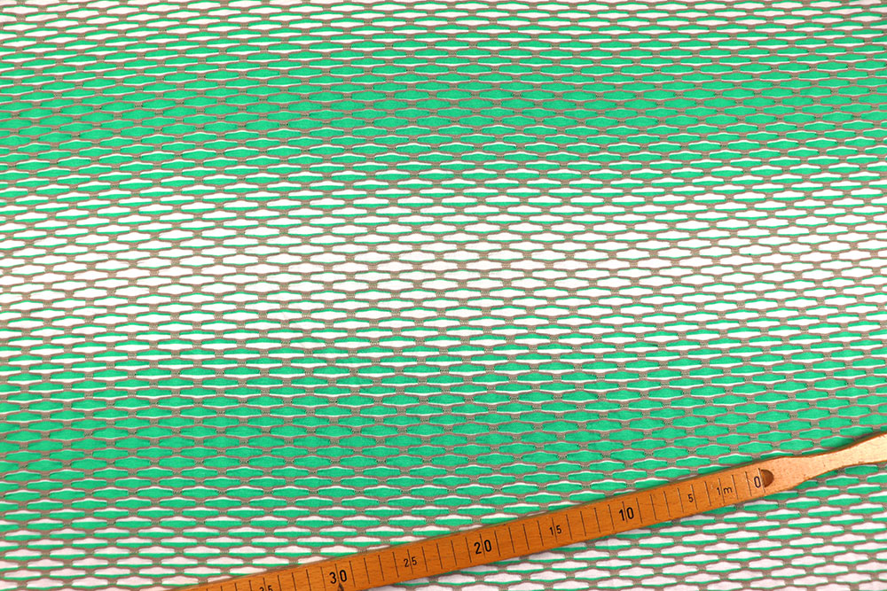 Stretch-Stoff - Wabenstruktur - Grün