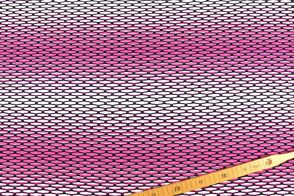 Stretch-Stoff - Wabenstruktur - Pink